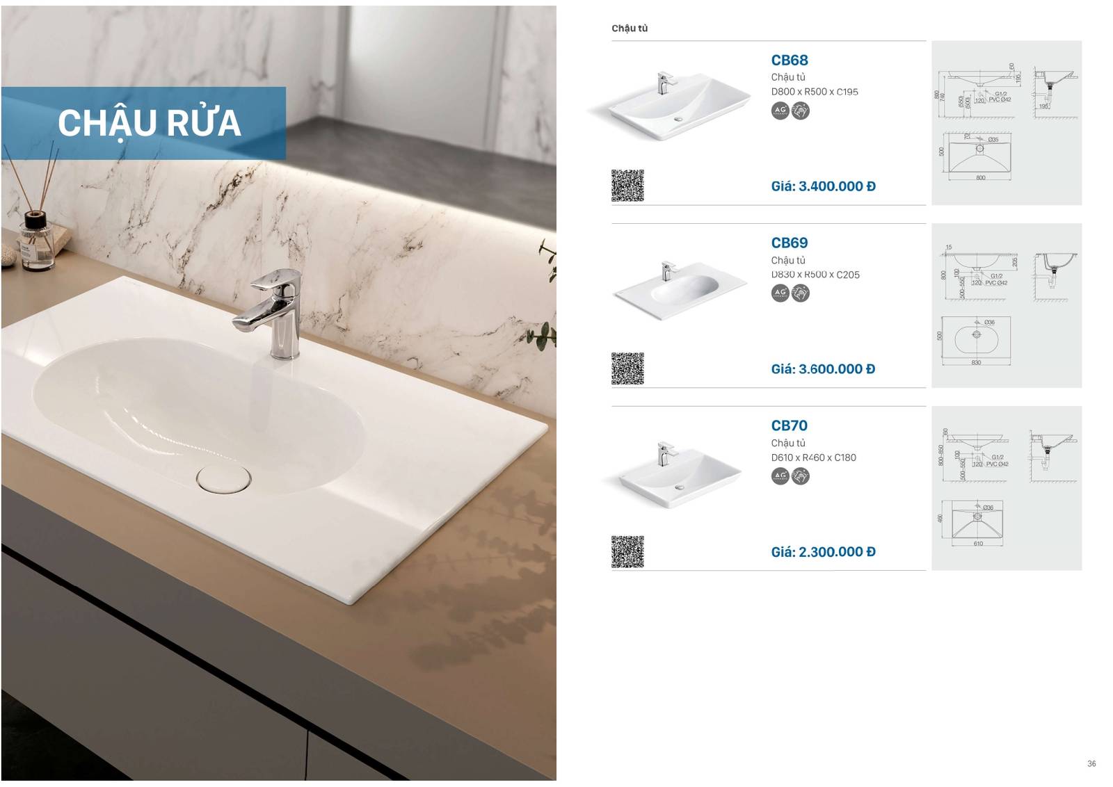 Catalogue và Bảng giá Thiết bị vệ sinh VIGLACERA mới nhất 2025 /Page 18